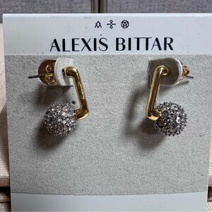 Alexis Bittar Solanales Crystal Pavé Ball Drop Leverback Earring NWT